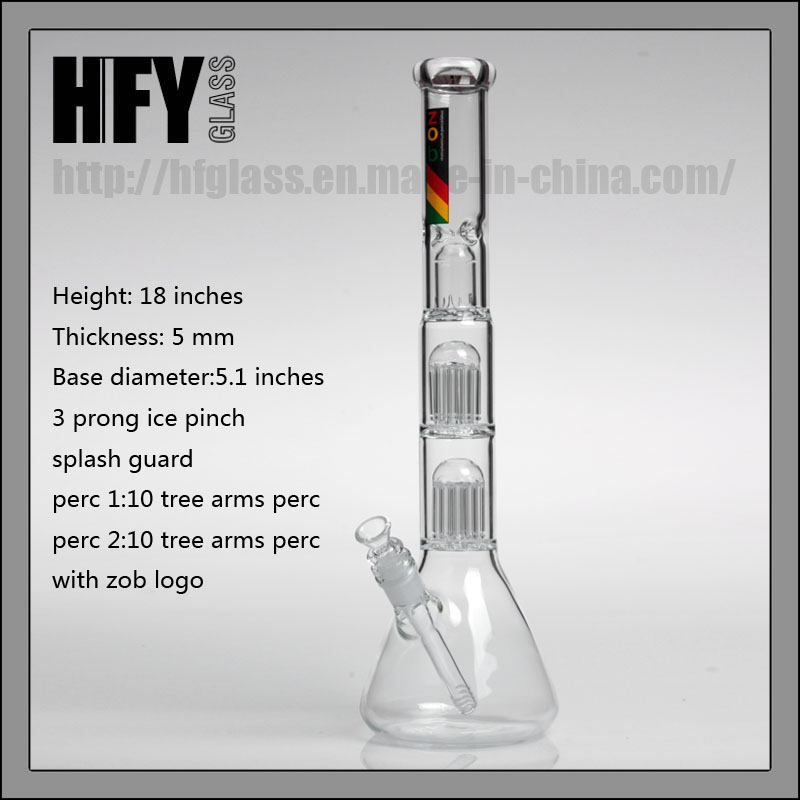 Hfy Glass Hookah Water Pipe Zob Mini Double 10 Arm Tree Beaker Tabacco