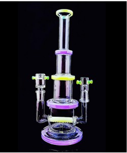 Factory Wholesale Microscope Percolator Glass Water Smoking Pipe High Quality Recycler Tobacco Tall Color Bowl Glass Craft Ashtray Glass Pipes Heady Beaker Bubb