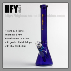 Hfy Glass Illadelph Smoking Pipe Beaker Blue Thick Smoking Hand Blown Bubbler Wholesale Waterpipes