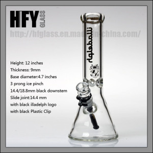 Hfy Glass 12 Inches Illadelph Smoking Water Pipe Beaker 9mm Waterpipes Thick Hookah Heady in Stock